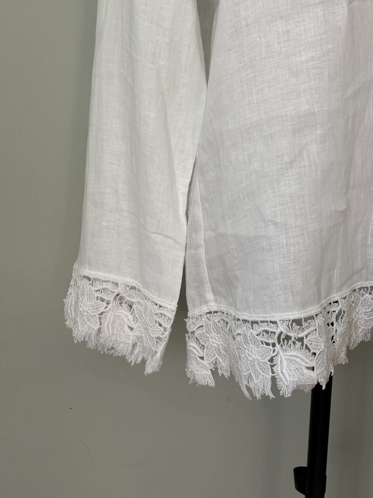 Gorsuch "Valentina" Linen Lace-Trim Tunic Size 8 Nwt — image 3 of 7